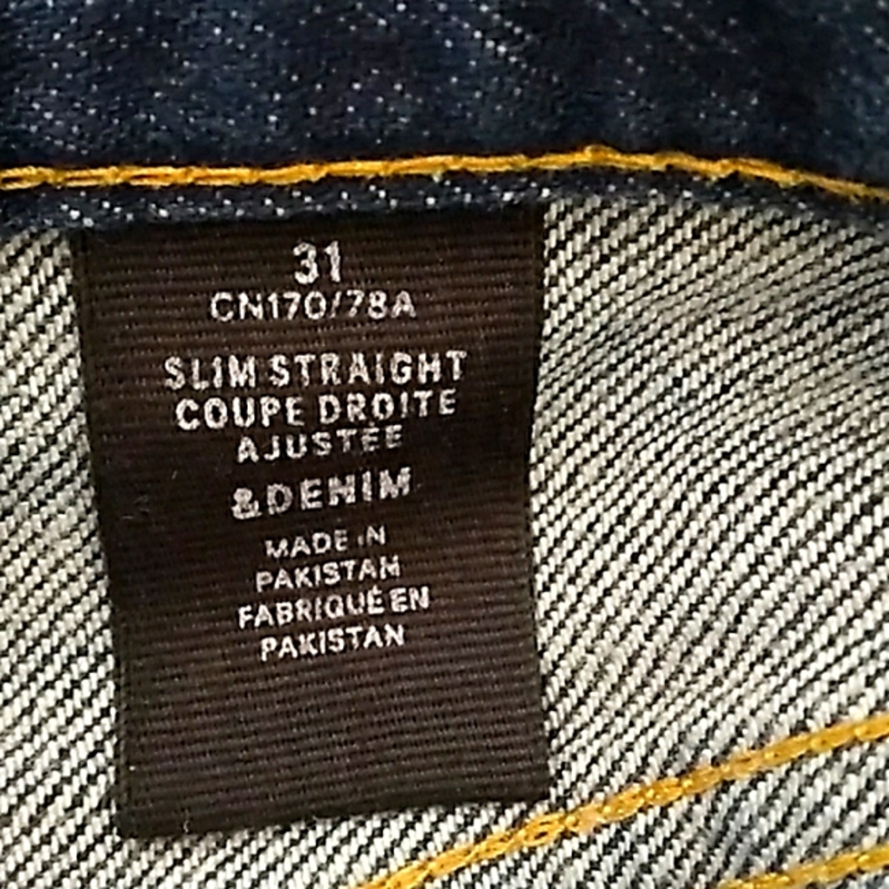 H&M Slim Straight Jeans Denim Blue Sz 31 UniSex EPLC - Picture 8 of 15